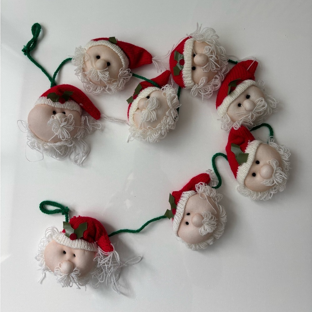 Vintage Santa Claus Face Garland